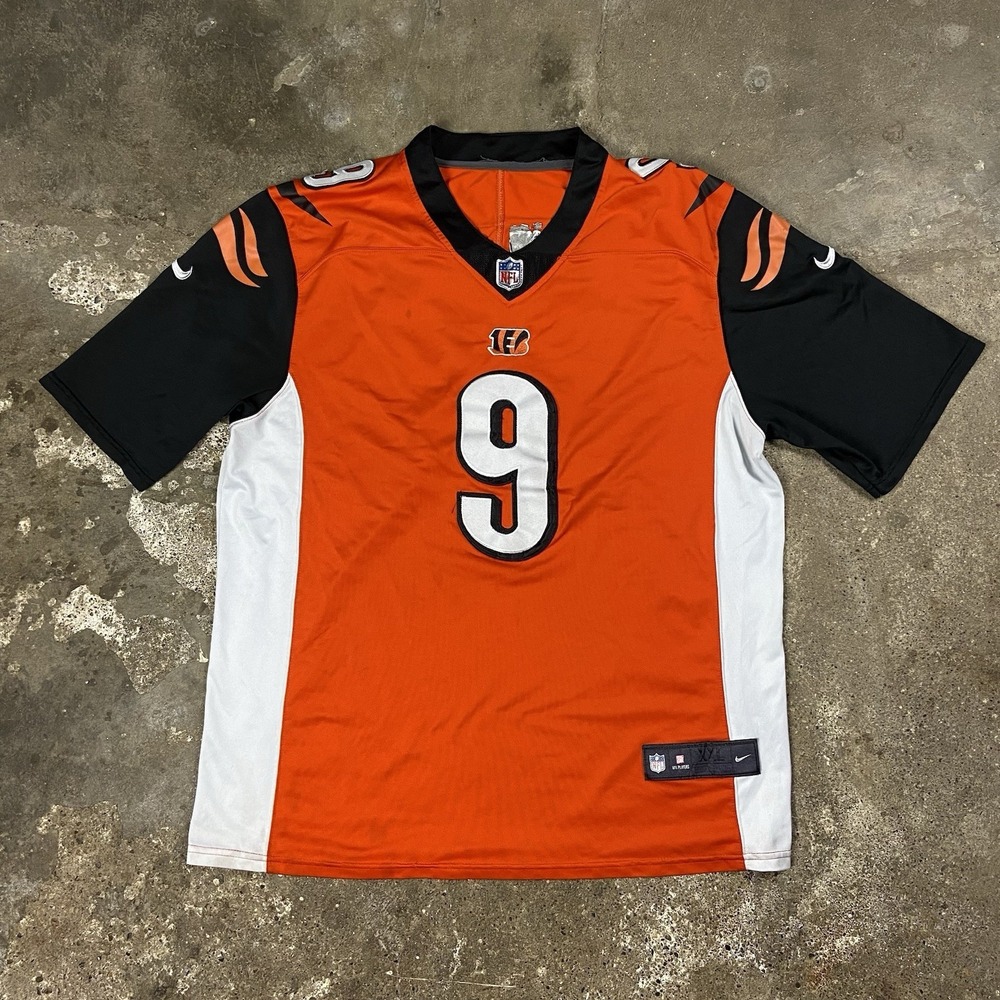 Cincinnati Bengals Joe Burrow #9 Jersey Size XXL Orange NFL  Football Logo